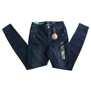DIP Dark Wash Distressed Mid Rise Skinny Jeans Size 4 NWT